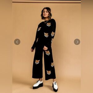 LALA: Tiger Knit Playsuit